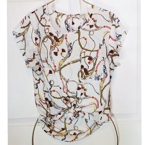 White printed blouse 👚 😍